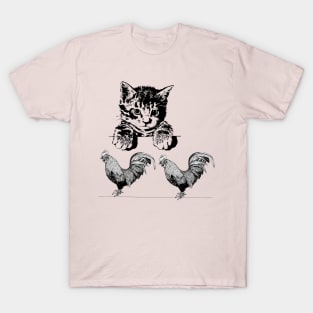 Kitty Roosters 2 T-Shirt